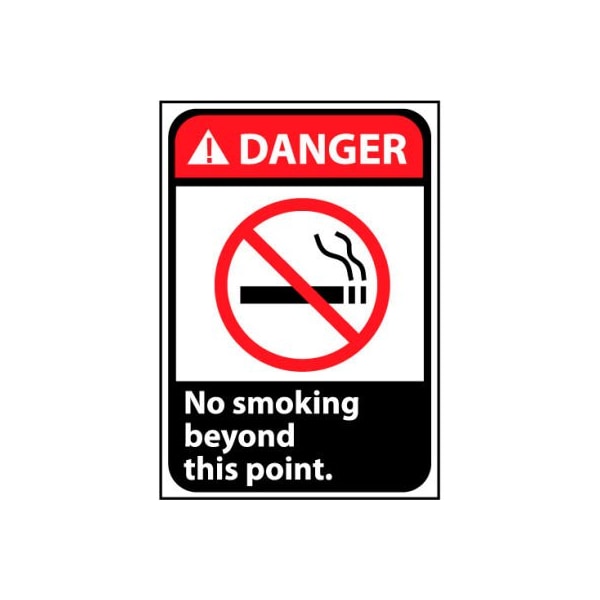 Danger Sign 14x10 Rigid Plastic - No Smoking Beyond This Point